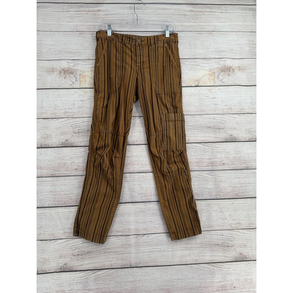 Hei Hei Utility Pants Womens 26 Brown Striped The Wanderer Cargo Slim Stretch